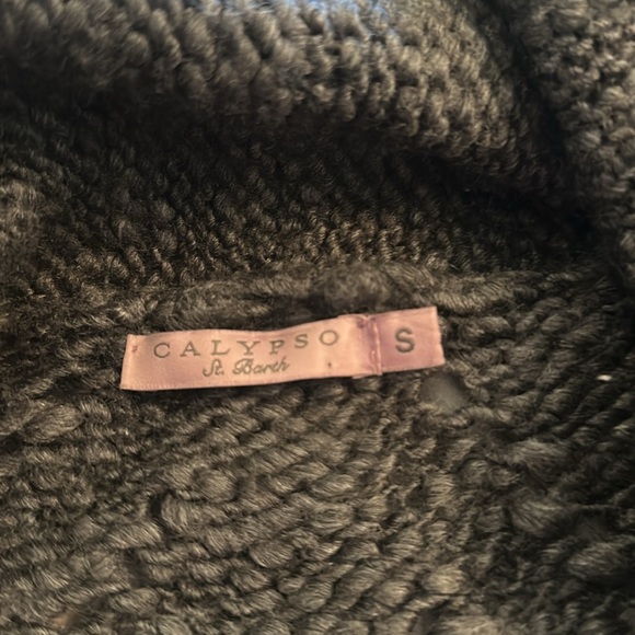 Calypso St Barth grey wool sweater cardigan open front Small - Picture 7 of 8